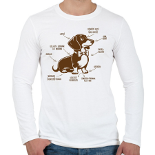 PRINTFASHION Tacskó részei - Férfi hosszú ujjú póló - Fehér férfi póló