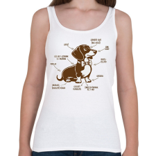 PRINTFASHION Tacskó részei - Női atléta - Fehér női trikó