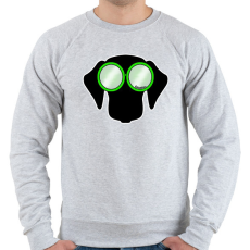 PRINTFASHION Tacskó zöld napszemüvegben - Férfi pulóver - Sport szürke