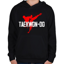 PRINTFASHION Taekwon-do - Gyerek kapucnis pulóver - Fekete gyerek pulóver, kardigán