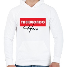 PRINTFASHION Taekwondo hero - Férfi kapucnis pulóver - Fehér férfi pulóver, kardigán