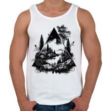 PRINTFASHION Tájkép - Férfi atléta - Fehér atléta, trikó