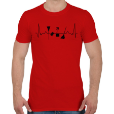PRINTFASHION Takarító EKG - Férfi póló - Piros férfi póló
