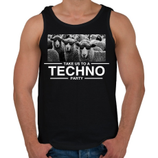 PRINTFASHION Take us Techno Party - Férfi atléta - Fekete