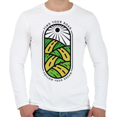 PRINTFASHION Találd meg az utad, kövesd az álmaid - Férfi hosszú ujjú póló - Fehér
