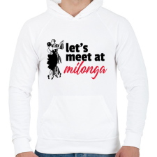 PRINTFASHION Találkozzunk a Milongán - Férfi kapucnis pulóver - Fehér férfi pulóver, kardigán