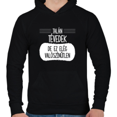 PRINTFASHION Talán tévedek - Férfi kapucnis pulóver - Fekete