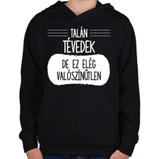 PRINTFASHION Talán tévedek - Gyerek kapucnis pulóver - Fekete gyerek pulóver, kardigán