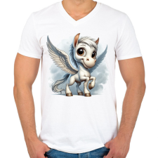 PRINTFASHION Táltos paripa - Férfi V-nyakú póló - Fehér férfi póló