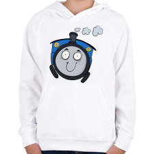 PRINTFASHION Tamás a kisvasút - Gyerek kapucnis pulóver - Fehér gyerek pulóver, kardigán