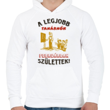 PRINTFASHION Tanárnő szülinapja február - Férfi kapucnis pulóver - Fehér férfi pulóver, kardigán