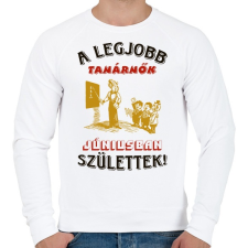 PRINTFASHION Tanárnő szülinapja június - Férfi pulóver - Fehér férfi pulóver, kardigán