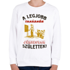 PRINTFASHION Tanárnő szülinapja június - Gyerek pulóver - Fehér gyerek pulóver, kardigán