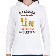 PRINTFASHION Tanárnő szülinapja március - Női kapucnis pulóver - Fehér