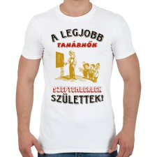 PRINTFASHION Tanárnő szülinapja szeptember - Férfi póló - Fehér férfi póló