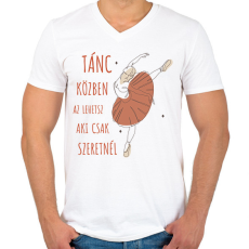 PRINTFASHION Tánc közben - Férfi V-nyakú póló - Fehér