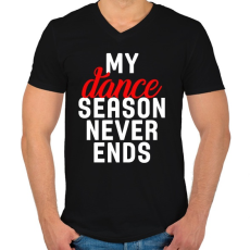 PRINTFASHION Tánc szezon - Férfi V-nyakú póló - Fekete