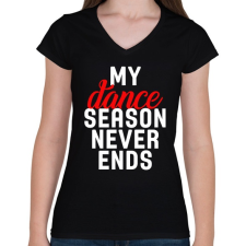 PRINTFASHION Tánc szezon - Női V-nyakú póló - Fekete női póló