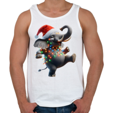 PRINTFASHION Táncoló karácsonyi party elefánt - Férfi atléta - Fehér atléta, trikó