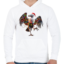 PRINTFASHION Táncoló karácsonyi party keselyű - Férfi kapucnis pulóver - Fehér férfi pulóver, kardigán