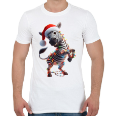 PRINTFASHION Táncoló karácsonyi party zebra - Férfi póló - Fehér