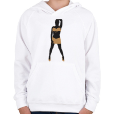 PRINTFASHION Táncosnő - Gyerek kapucnis pulóver - Fehér