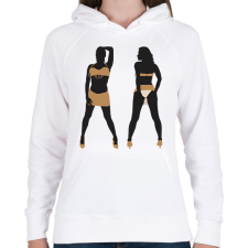 PRINTFASHION Táncosnők - Női kapucnis pulóver - Fehér női pulóver, kardigán