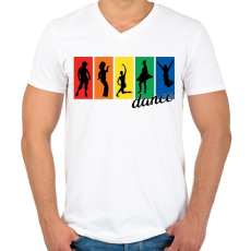 PRINTFASHION Táncosok - Férfi V-nyakú póló - Fehér