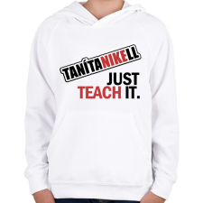 PRINTFASHION tanítanikell - Gyerek kapucnis pulóver - Fehér gyerek pulóver, kardigán