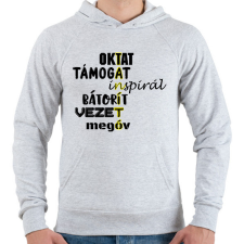 PRINTFASHION TANÍTÓ - Férfi kapucnis pulóver - Sport szürke férfi pulóver, kardigán