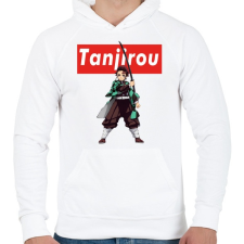 PRINTFASHION Tanjiro Demon Slayer - Férfi kapucnis pulóver - Fehér férfi pulóver, kardigán