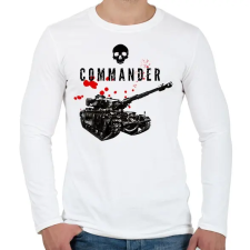 PRINTFASHION Tank Commander - Férfi hosszú ujjú póló - Fehér férfi póló