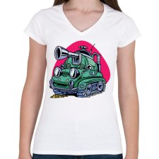 PRINTFASHION Tank - Női V-nyakú póló - Fehér női póló