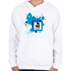 PRINTFASHION tanuló bagoly - Gyerek kapucnis pulóver - Fehér
