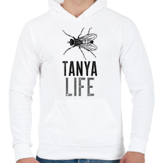 PRINTFASHION TANYA LIFE - Férfi kapucnis pulóver - Fehér