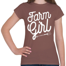 PRINTFASHION Tanyasi lány - Női póló - Mogyoróbarna női póló