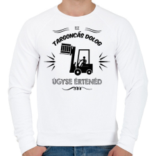 PRINTFASHION Targoncás dolog - Férfi pulóver - Fehér férfi pulóver, kardigán