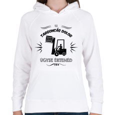 PRINTFASHION Targoncás dolog - Női kapucnis pulóver - Fehér