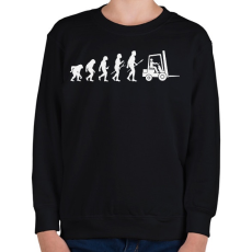 PRINTFASHION Targoncás evolúció - Gyerek pulóver - Fekete