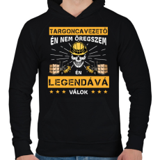 PRINTFASHION Targoncás legenda - Férfi kapucnis pulóver - Fekete