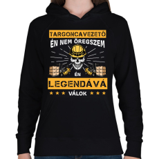 PRINTFASHION Targoncás legenda - Női kapucnis pulóver - Fekete