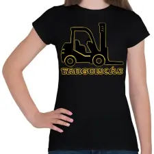 PRINTFASHION targoncás - Női póló - Fekete női póló