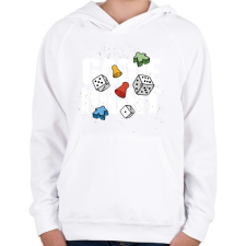 PRINTFASHION Társasjáték est - Gyerek kapucnis pulóver - Fehér gyerek pulóver, kardigán