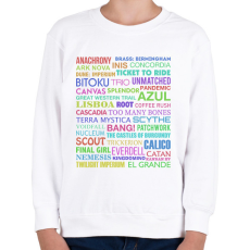 PRINTFASHION Társasjátékok - Gyerek pulóver - Fehér