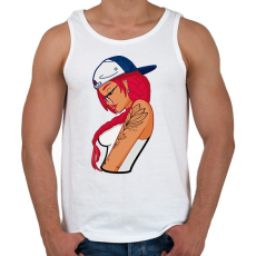 PRINTFASHION Tattoo Girl - Férfi atléta - Fehér