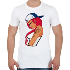 PRINTFASHION Tattoo Girl - Férfi póló - Fehér férfi póló