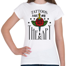 PRINTFASHION Tattoos are my therapy - Női póló - Fehér női póló