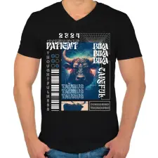PRINTFASHION Taurus - Streetwear style - Férfi V-nyakú póló - Fekete férfi póló