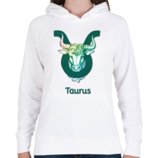 PRINTFASHION Taurus színes - Női kapucnis pulóver - Fehér női pulóver, kardigán