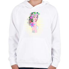 PRINTFASHION Tavaszhercegnő - Gyerek kapucnis pulóver - Fehér